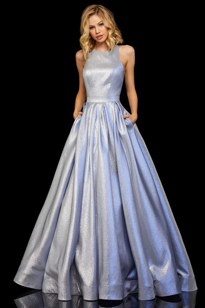 Sherri Hill - 52957 Halter Long Pleated A Line Dress 3 Sherri Hill - 52957 Halter Long Pleated A Line Dress