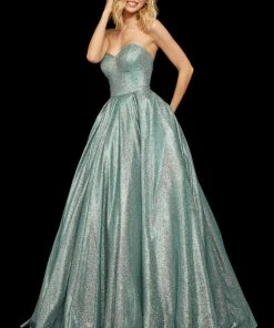 Sherri Hill - 52959 Strapless Sweetheart Glitter A Line Dress