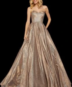 Sherri Hill - 52959 Strapless Sweetheart Glitter A Line Dress