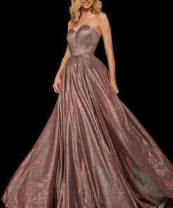 Sherri Hill - 52959 Strapless Sweetheart Glitter A Line Dress