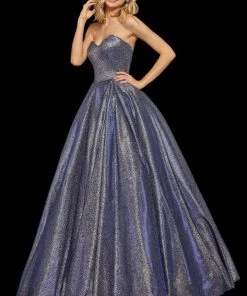 Sherri Hill - 52959 Strapless Sweetheart Glitter A Line Dress