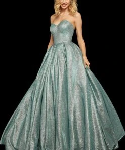 Sherri Hill - 52959 Strapless Sweetheart Glitter A Line Dress