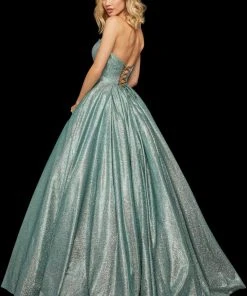 Sherri Hill - 52959 Strapless Sweetheart Glitter A Line Dress