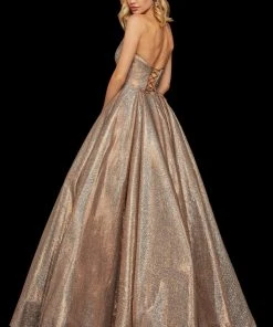 Sherri Hill - 52959 Strapless Sweetheart Glitter A Line Dress