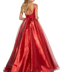 Sherri Hill - 52975 Beaded Lace Organza Dress With Overskirt