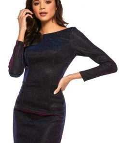 Sherri Hill - 52978 Long Sleeve Bateau Short Sheath Dress