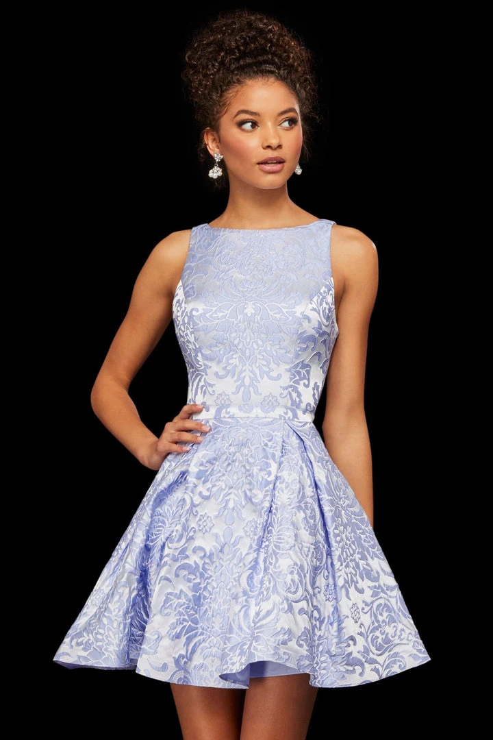 Sherri Hill - 52982 Bateau Brocade Short Dress 3 Sherri Hill - 52982 Bateau Brocade Short Dress
