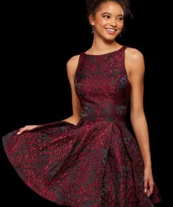 Sherri Hill - 52982 Bateau Brocade Short Dress 11 Sherri Hill - 52982 Bateau Brocade Short Dress