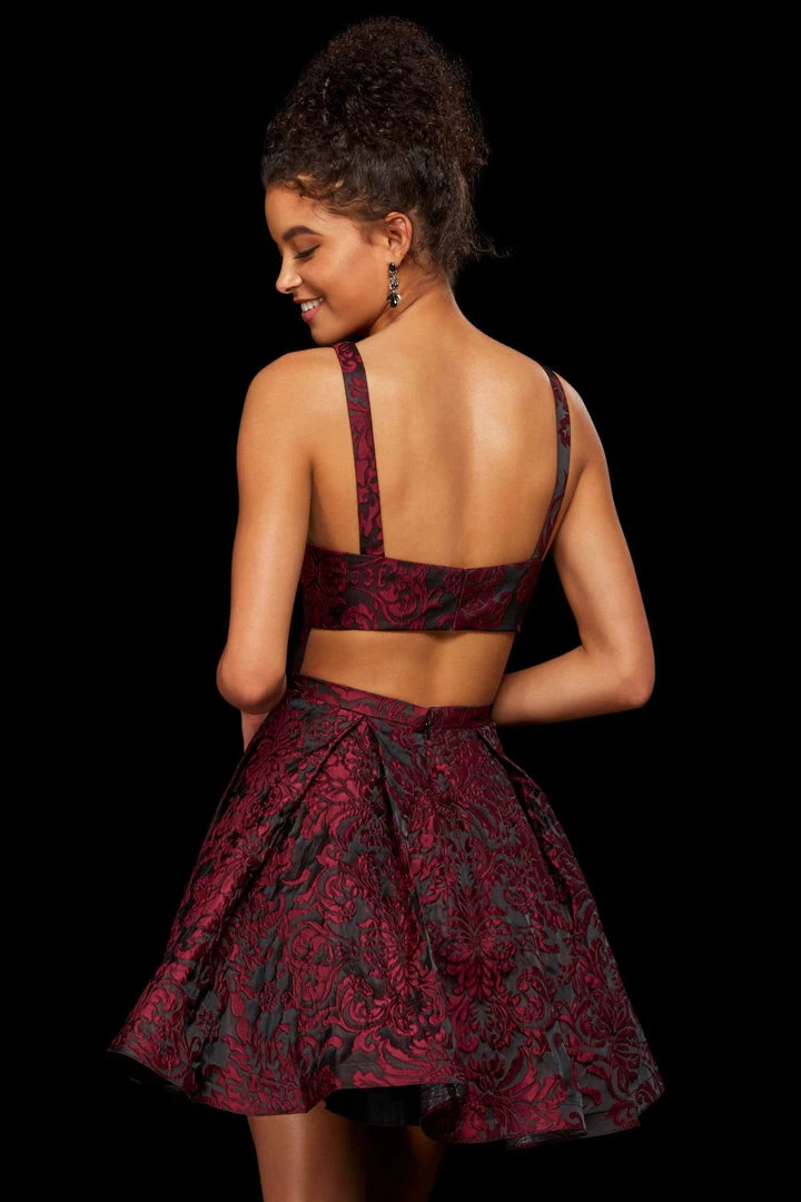 Sherri Hill - 52982 Bateau Brocade Short Dress 6 Sherri Hill - 52982 Bateau Brocade Short Dress