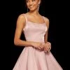Sherri Hill - 52986 Short Scoop Neck Satin A-line Dress