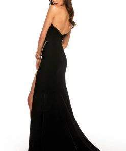Sherri Hill - 52988 Strapless Beaded Velvet Sheath Dress