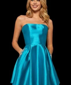 Sherri Hill - 52989 Strapless Crystal Beaded Taffeta Short Dress 13 Sherri Hill - 52989 Strapless Crystal Beaded Taffeta Short Dress