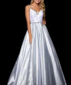 Sherri Hill - 52994 Bedazzled Plunging V-neck Ballgown