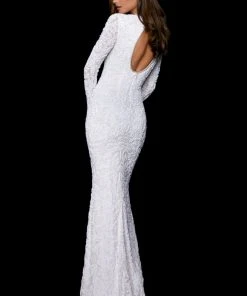 Sherri Hill - 53007 Two Tone Beaded Long Sleeve Sheath Dress