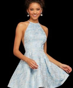 Sherri Hill - 53022 Short Halter Floral Print A-line Dress