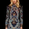 Sherri Hill - 53046 Embroidered Long Sleeve Short Sheath Dress 1 Sherri Hill - 53046 Embroidered Long Sleeve Short Sheath Dress