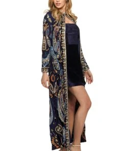Sherri Hill - 53047 Velvet Sheath Dress With Long Sleeve Beaded Coat 9 Sherri Hill - 53047 Velvet Sheath Dress With Long Sleeve Beaded Coat