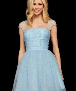 Sherri Hill - 53077 Beaded Tulle Short A-line Dress 10 Sherri Hill - 53077 Beaded Tulle Short A-line Dress