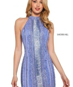 Sherri Hill - 53092 Halter Beaded Short Dress