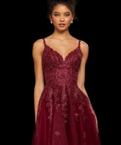 Sherri Hill - 53098 Trailing Lace Appliqued Short A Line Dress 15 Sherri Hill - 53098 Trailing Lace Appliqued Short A Line Dress
