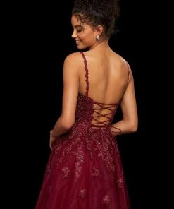 Sherri Hill - 53098 Trailing Lace Appliqued Short A Line Dress 14 Sherri Hill - 53098 Trailing Lace Appliqued Short A Line Dress