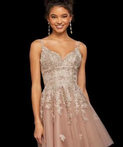 Sherri Hill - 53098 Trailing Lace Appliqued Short A Line Dress 11 Sherri Hill - 53098 Trailing Lace Appliqued Short A Line Dress