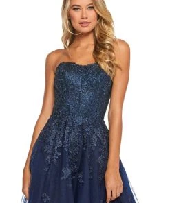 Sherri Hill - 53099 Beaded Lace Short Tulle A-line Dress