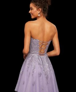 Sherri Hill - 53099 Beaded Lace Short Tulle A-line Dress