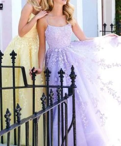 Sherri Hill - 53116 Floral Lace Appliqued Lace-up Ballgown