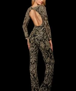 Sherri Hill - 53135 Beaded Long Jumpsuit