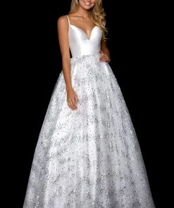 Sherri Hill - 53177 Embellished Deep V-neck Mikado Ballgown