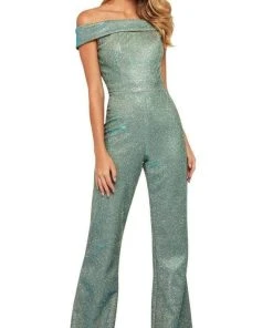 Sherri Hill - 53208 Off-Shoulder Jumpsuit Dress