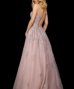 Sherri Hill - 53248 Strapless Trailing Lace Long Dress