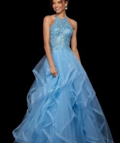 Sherri Hill - 53249 Lace Appliqued Ruffled Evening Dress