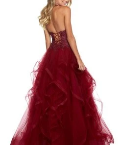 Sherri Hill - 53249 Lace Appliqued Ruffled Evening Dress