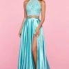 Sherri Hill - 53268 Two Piece Lace Halter Satin A-Line Dress