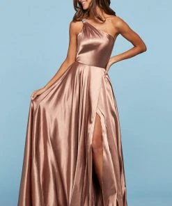 Sherri Hill - 53295 Embellished Single Shoulder Satin A-line Dress 11 Sherri Hill - 53295 Embellished Single Shoulder Satin A-line Dress
