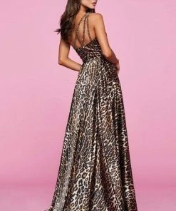 Sherri Hill - 53296 Animal Print One Shoulder A-line Dress 5 Sherri Hill - 53296 Animal Print One Shoulder A-line Dress