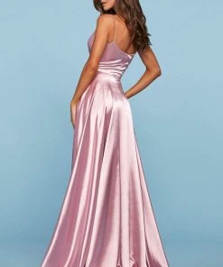 Sherri Hill - 53299 Deep V-Neck Satin A-line Dress 19 Sherri Hill - 53299 Deep V-Neck Satin A-line Dress