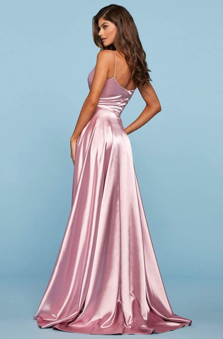 Sherri Hill - 53299 Deep V-Neck Satin A-line Dress 11 Sherri Hill - 53299 Deep V-Neck Satin A-line Dress