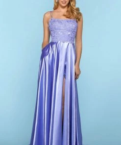 Sherri Hill - 53300 Embroidered Straight Neck A-line Gown