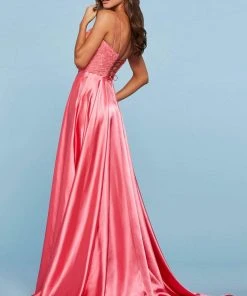 Sherri Hill - 53300 Embroidered Straight Neck A-line Gown 15 Sherri Hill - 53300 Embroidered Straight Neck A-line Gown