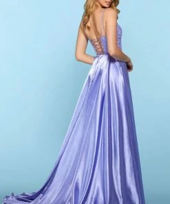 Sherri Hill - 53300 Embroidered Straight Neck A-line Gown 10 Sherri Hill - 53300 Embroidered Straight Neck A-line Gown