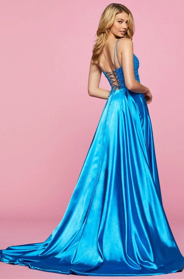 Sherri Hill - 53300 Embroidered Straight Neck A-line Gown 7 Sherri Hill - 53300 Embroidered Straight Neck A-line Gown