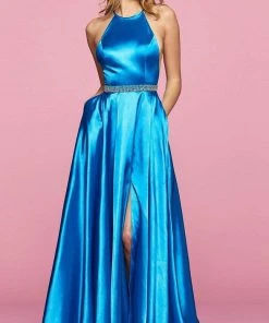 Sherri Hill - 53302 Beaded Halter Neck A-line Dress