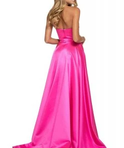 Sherri Hill - 53308 Strapless Sweetheart High Slit Satin Dress 11 Sherri Hill - 53308 Strapless Sweetheart High Slit Satin Dress