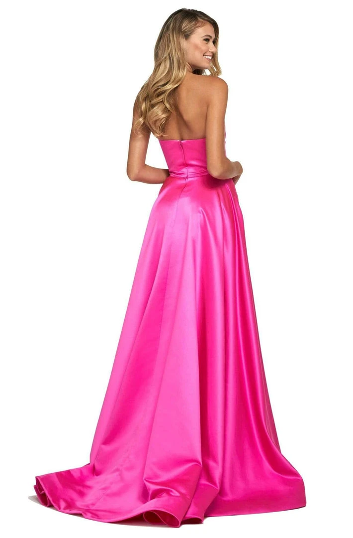 Sherri Hill - 53308 Strapless Sweetheart High Slit Satin Dress 4 Sherri Hill - 53308 Strapless Sweetheart High Slit Satin Dress