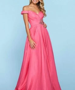 Sherri Hill - 53309 Embellished Satin Off The Shoulder Dress
