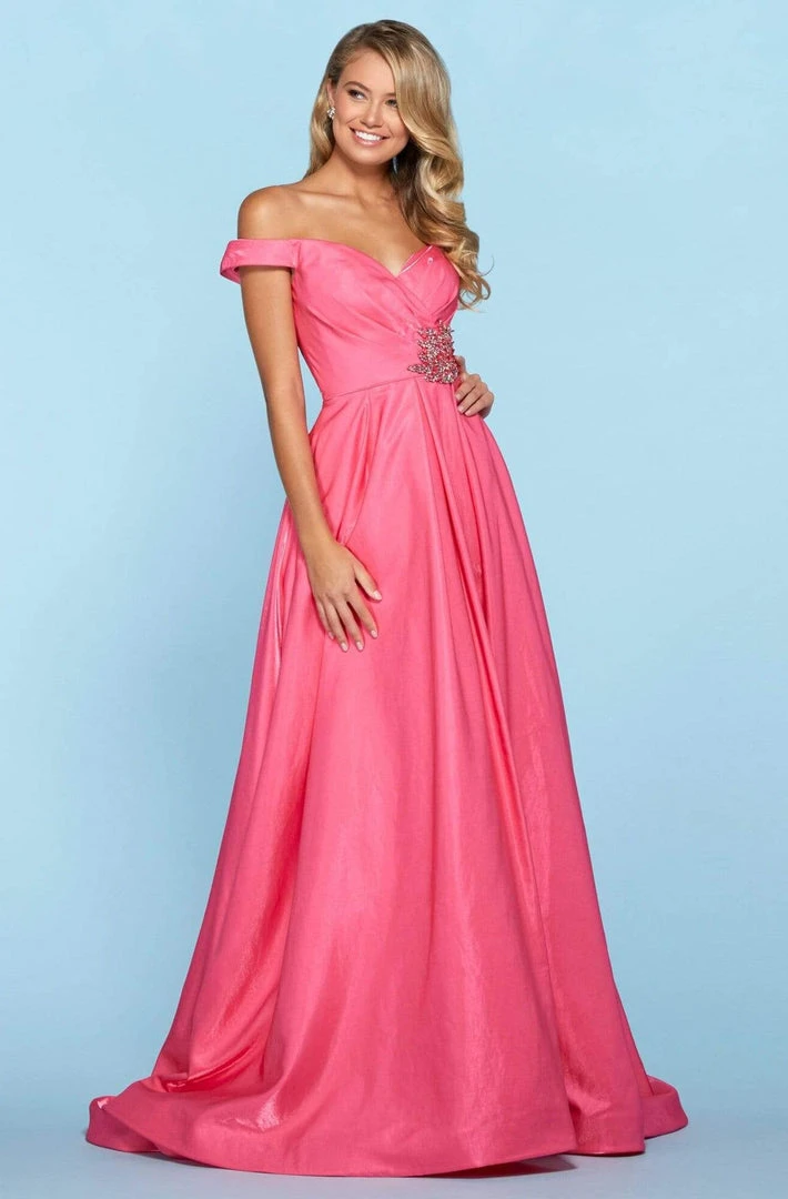 Sherri Hill - 53309 Embellished Satin Off The Shoulder Dress 3 Sherri Hill - 53309 Embellished Satin Off The Shoulder Dress