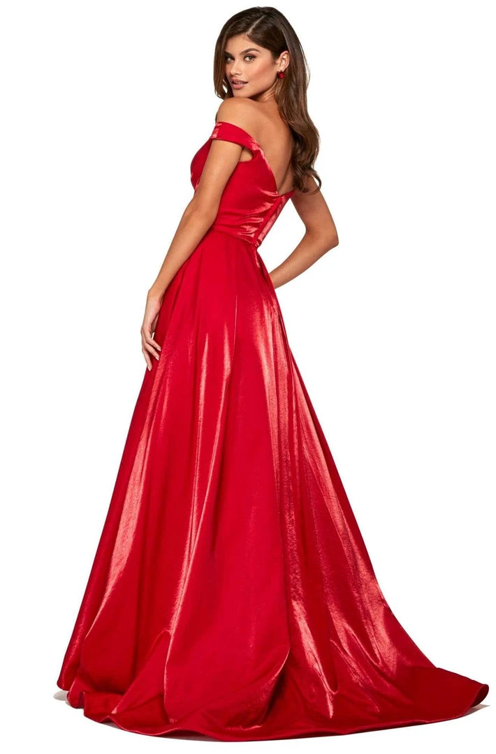 Sherri Hill - 53309 Embellished Satin Off The Shoulder Dress 8 Sherri Hill - 53309 Embellished Satin Off The Shoulder Dress